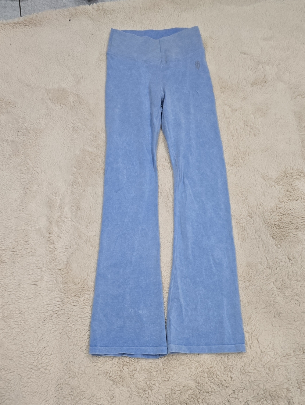 FP Movement by Free People Light Blue Velvet Flare Jeans